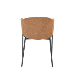 Mangohoutonline Eetkamerstoel Dijon Cognac met zwart onderstel Mahom