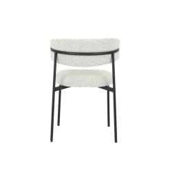 Mangohoutonline Eetkamerstoel Metz Beige Bouclé stof met zwart onderstel Mahom