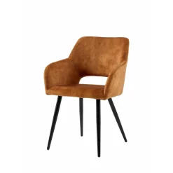 Mangohoutonline Eetkamerstoel Nantes Cognac met zwart onderstel Mahom