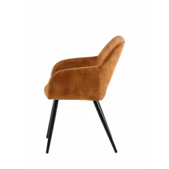 Mangohoutonline Eetkamerstoel Nantes Cognac met zwart onderstel Mahom