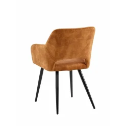 Mangohoutonline Eetkamerstoel Nantes Cognac met zwart onderstel Mahom