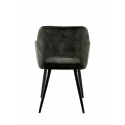 Mangohoutonline Eetkamerstoel Nantes Donkergroen met zwart onderstel Mahom