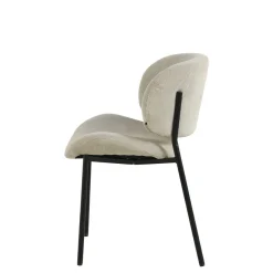 Mangohoutonline Eetkamerstoel Narbonne Beige met zwart onderstel Mahom