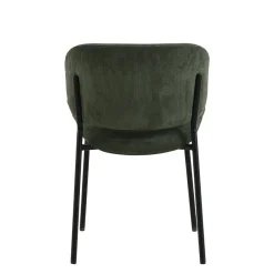 Mangohoutonline Eetkamerstoel Narbonne Donkergroen met zwart onderstel Mahom