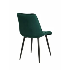 Mangohoutonline Eetkamerstoel Nice Donkergroen met zwart onderstel Mahom