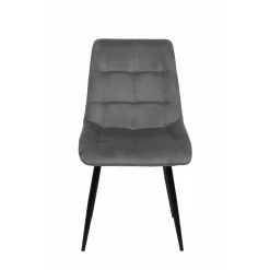 Mangohoutonline Eetkamerstoel Nice Grijs met zwart onderstel Mahom
