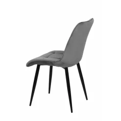 Mangohoutonline Eetkamerstoel Nice Grijs met zwart onderstel Mahom