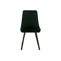 Mangohoutonline Eetkamerstoel Reims Donkergroen met zwart onderstel Mahom