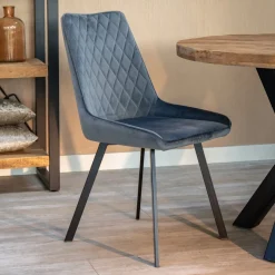 Mangohoutonline Eetkamerstoel Reims Grijs met zwart onderstel Mahom