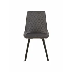 Mangohoutonline Eetkamerstoel Reims Grijs met zwart onderstel Mahom