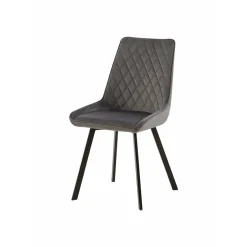 Mangohoutonline Eetkamerstoel Reims Grijs met zwart onderstel Mahom