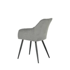 Mangohoutonline Eetkamerstoel Rouen Donkergrijs met zwart onderstel Mahom