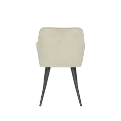 Mangohoutonline Eetkamerstoel Rouen Zand zwart onderstel Mahom