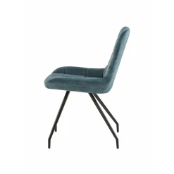 Mangohoutonline Eetkamerstoel Toulouse Blauw met zwart onderstel Mahom