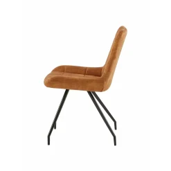 Mangohoutonline Eetkamerstoel Toulouse Cognac met zwart onderstel Mahom