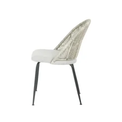 Mangohoutonline Eetkamerstoel Tours Lichtgrijs met zwart onderstel Mahom