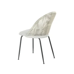 Mangohoutonline Eetkamerstoel Tours Lichtgrijs met zwart onderstel Mahom