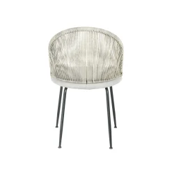 Mangohoutonline Eetkamerstoel Tours Lichtgrijs met zwart onderstel Mahom