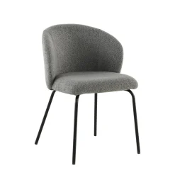 Mangohoutonline Eetkamerstoel Tulle Donkergrijs met zwart onderstel Mahom