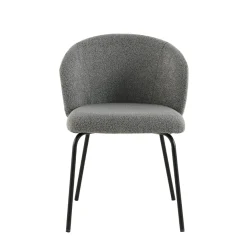 Mangohoutonline Eetkamerstoel Tulle Donkergrijs met zwart onderstel Mahom