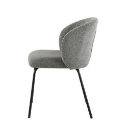 Mangohoutonline Eetkamerstoel Tulle Donkergrijs met zwart onderstel Mahom