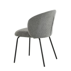 Mangohoutonline Eetkamerstoel Tulle Donkergrijs met zwart onderstel Mahom