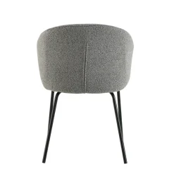 Mangohoutonline Eetkamerstoel Tulle Donkergrijs met zwart onderstel Mahom