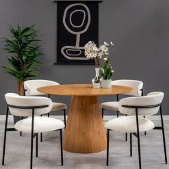 Mangohoutonline Eettafel Adelaide rond 120 cm Mahom