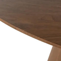 Mangohoutonline Eettafel Adelaide rond 120 cm Walnoot Mahom