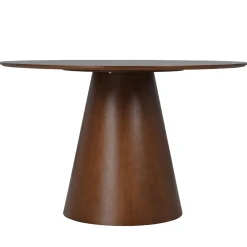 Mangohoutonline Eettafel Adelaide rond 120 cm Donker Walnoot Mahom