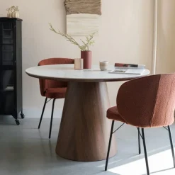 Mangohoutonline Eettafel Alma Rond Walnoot Jacob Jenzens