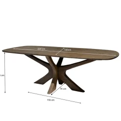 Mangohoutonline Eettafel Brix Montreaux Brown 220 cm