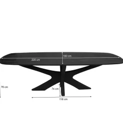 Mangohoutonline Eettafel Brix Montreaux Black 220 cm