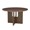 Mangohoutonline Eettafel Pantone Rond 130 cm Donkerbruin Mahom