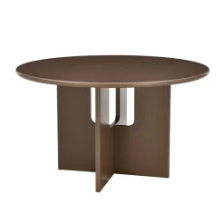 Mangohoutonline Eettafel Pantone Rond 130 cm Donkerbruin Mahom