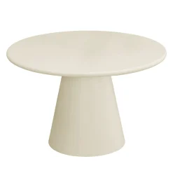 Mangohoutonline Eettafel Rond Savannah Microcement 120 cm Beige Mahom