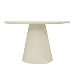 Mangohoutonline Eettafel Rond Savannah Microcement 120 cm Beige Mahom