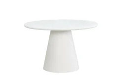 Mangohoutonline Eettafel Rond Savannah Microcement 120 cm Wit Mahom