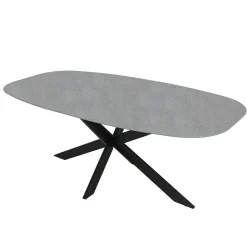 Mangohoutonline Eettafel Santiago Melamine Deens Ovaal 180 cm Mahom