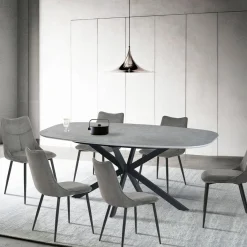 Mangohoutonline Eettafel Santiago Melamine Deens Ovaal 180 cm Mahom