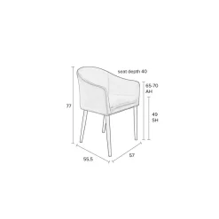 Mangohoutonline Fauteuil Astrid Grijs Jacob Jenzens