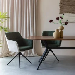 Mangohoutonline Fauteuil Sven Beige/Groen Jacob Jenzens