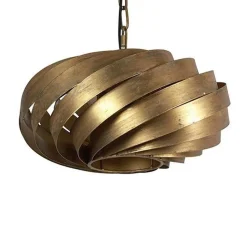 Mangohoutonline Hanglamp Swirl S goud