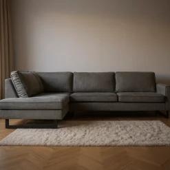 Mangohoutonline Hoekbank Barcelona 4-zits Links Antraciet Mahom