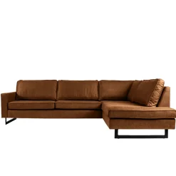 Mangohoutonline Hoekbank Barcelona 4-zits Rechts Cognac Mahom