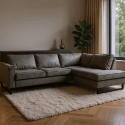 Mangohoutonline Hoekbank Barcelona 4-zits Rechts Antraciet Mahom