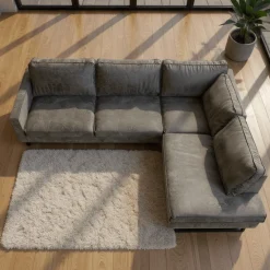 Mangohoutonline Hoekbank Barcelona 4-zits Rechts Antraciet Mahom