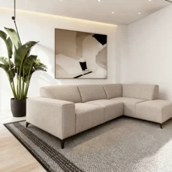 Mangohoutonline Hoekbank Brooklyn 4-zits Rechts Beige Mahom