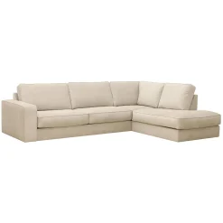 Mangohoutonline Hoekbank Colton 4-zits Rechts Crème Mahom