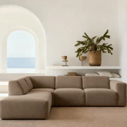 Mangohoutonline Hoekbank Isabel 4-zits Links Taupe Mahom